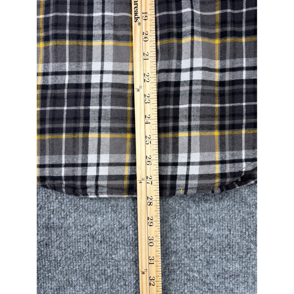 Woolrich Shirt Mens Small Grey Yellow Plaid Flannel Cotton Button Up Heritage - Picture 6 of 6